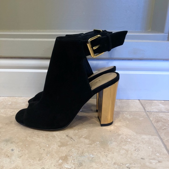 kate spade Shoes - NWT Kate Spade black suede shoes. w/gold heels